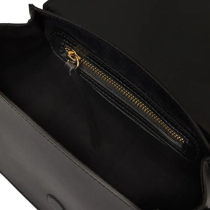 Women Bruno Magli Handbags Camilla Equestrian Inspired Handbag Black Nappa Leather