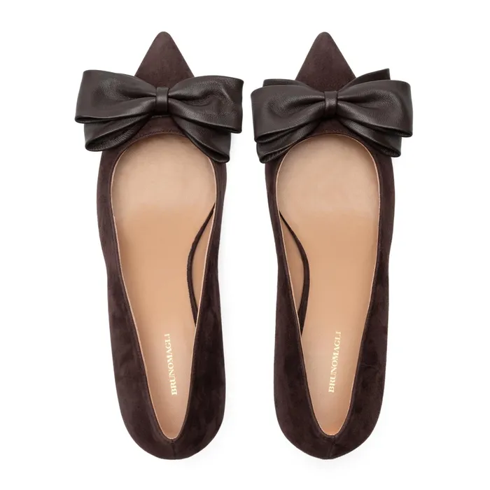 Women Bruno Magli Heels Nadia Pump Brown Suede