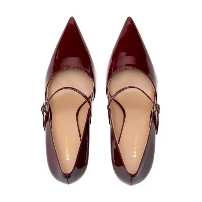 Women Bruno Magli Heels Prima Pump Bordeaux Patent