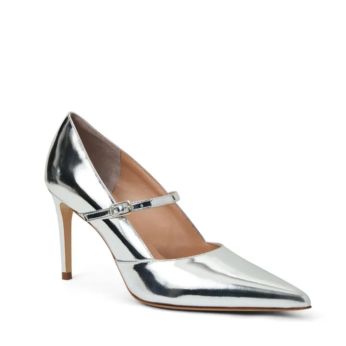 Women Bruno Magli Heels Prima Pump Silver Metallic