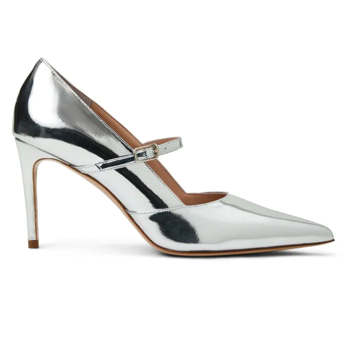 Women Bruno Magli Heels Prima Pump Silver Metallic
