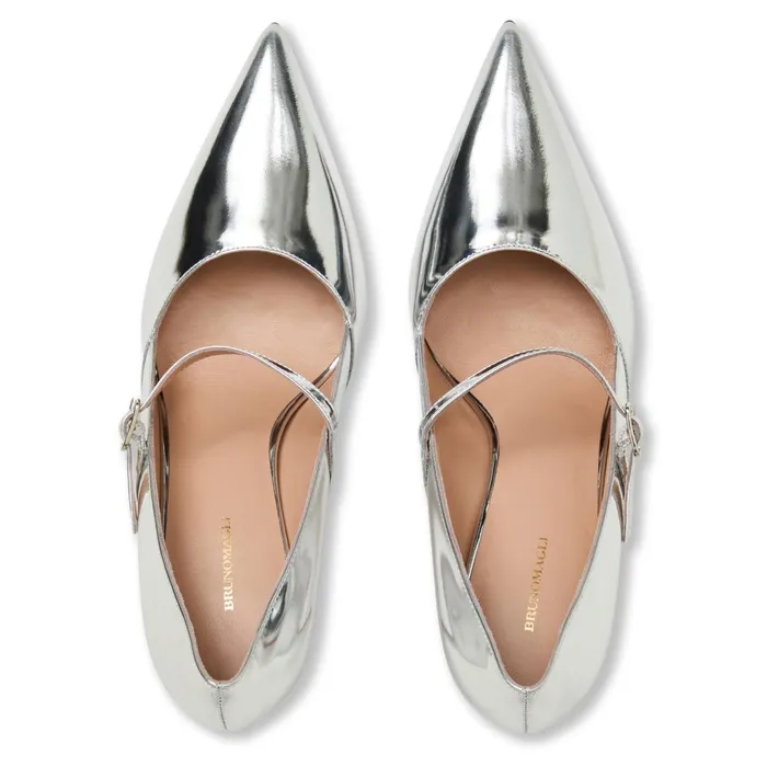 Women Bruno Magli Heels Prima Pump Silver Metallic