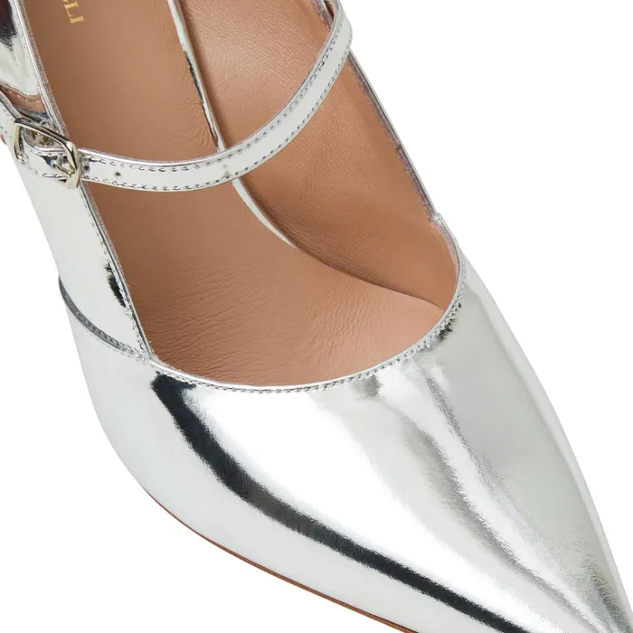 Women Bruno Magli Heels Prima Pump Silver Metallic
