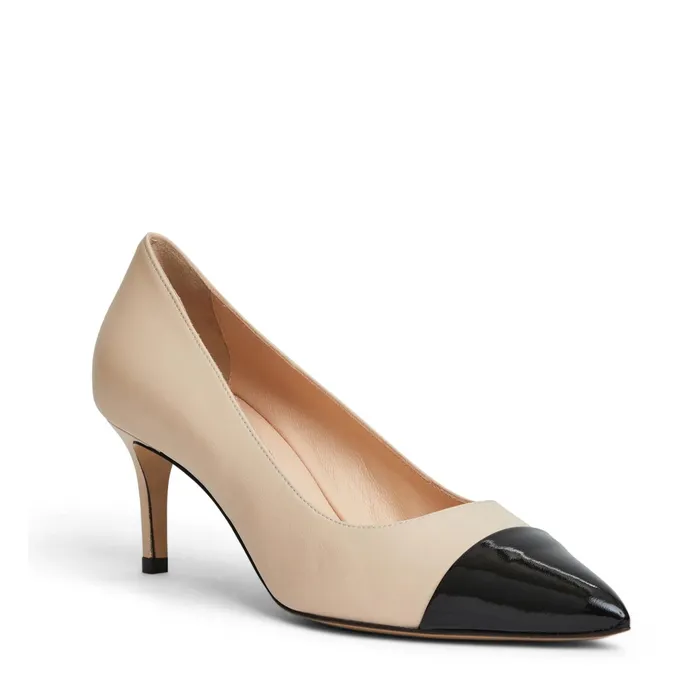 Women Bruno Magli Heels TARA Pump CREAMBLACK PATENT