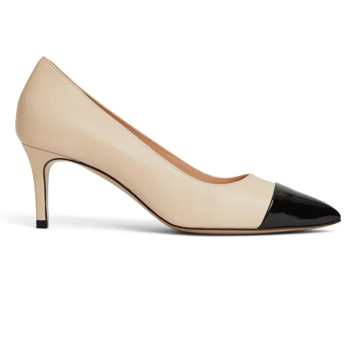 Women Bruno Magli Heels TARA Pump CREAMBLACK PATENT
