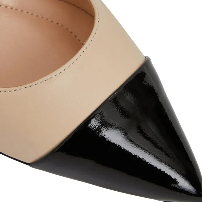 Women Bruno Magli Heels TARA Pump CREAMBLACK PATENT
