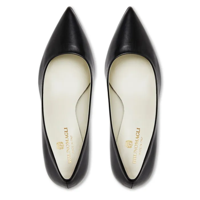 Women Bruno Magli Heels Telma Leather PointedToe Pump 8211 Black