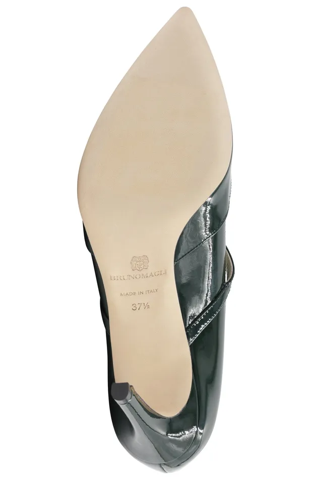Women Bruno Magli Pumps Gemma MaryJane Leather Pump 8211 Emerald Patent