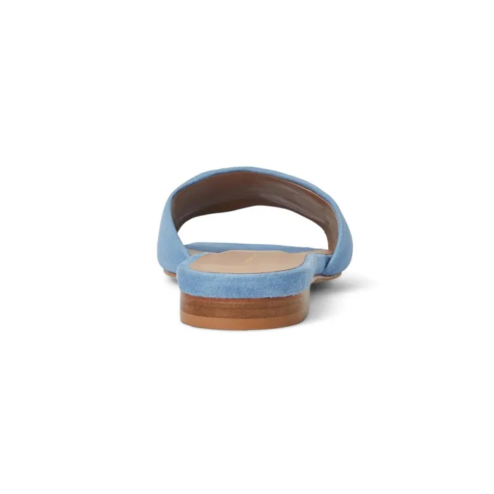 Women Bruno Magli Sandals and Slides FABIA Single Banded Slide LIGHT BLUE SUEDE