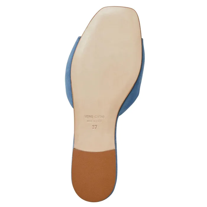 Women Bruno Magli Sandals and Slides FABIA Single Banded Slide LIGHT BLUE SUEDE