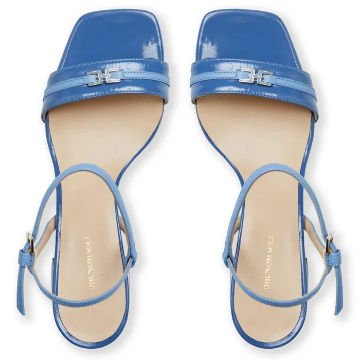 Women Bruno Magli Sandals and Slides PHOEBE Sandal BLUE PATENT