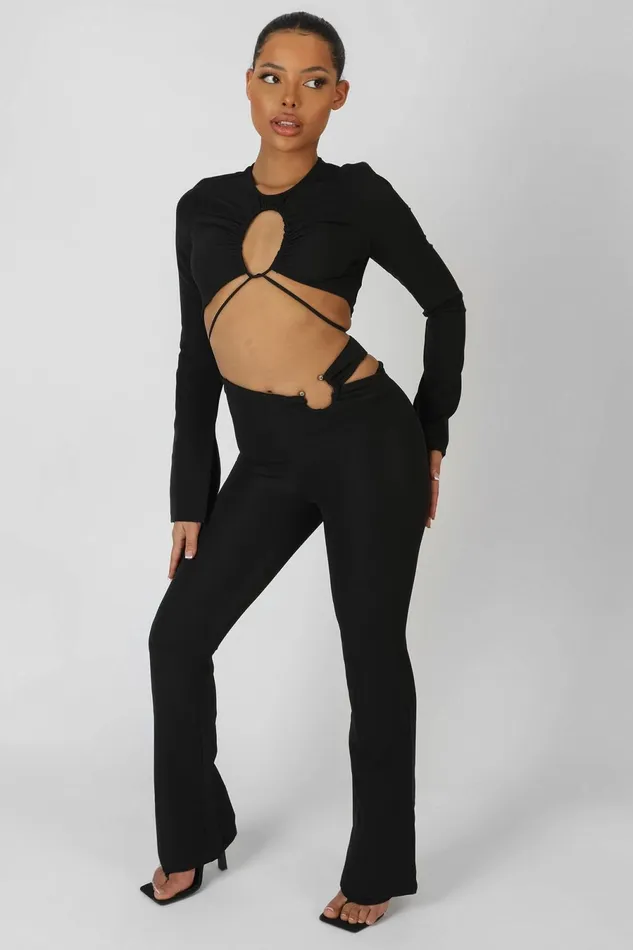 Women Bullring Detail Flare Trousers Black Kaiia Black Public Desire Trousers