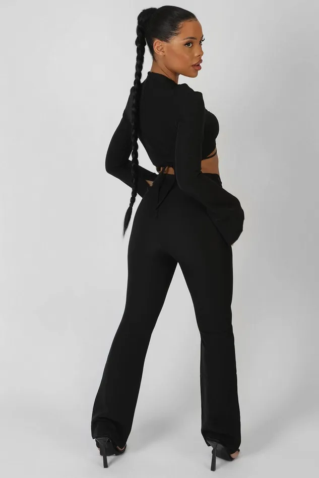 Women Bullring Detail Flare Trousers Black Kaiia Black Public Desire Trousers