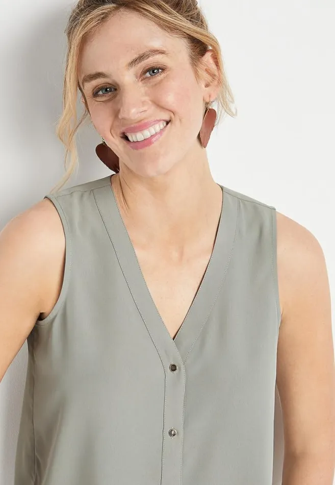 Women Button Down Tank Top Maurices Tops