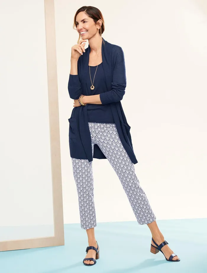 Women Cardigans And Jackets Talbots Shawl Collar Open Sweater Sea Opal