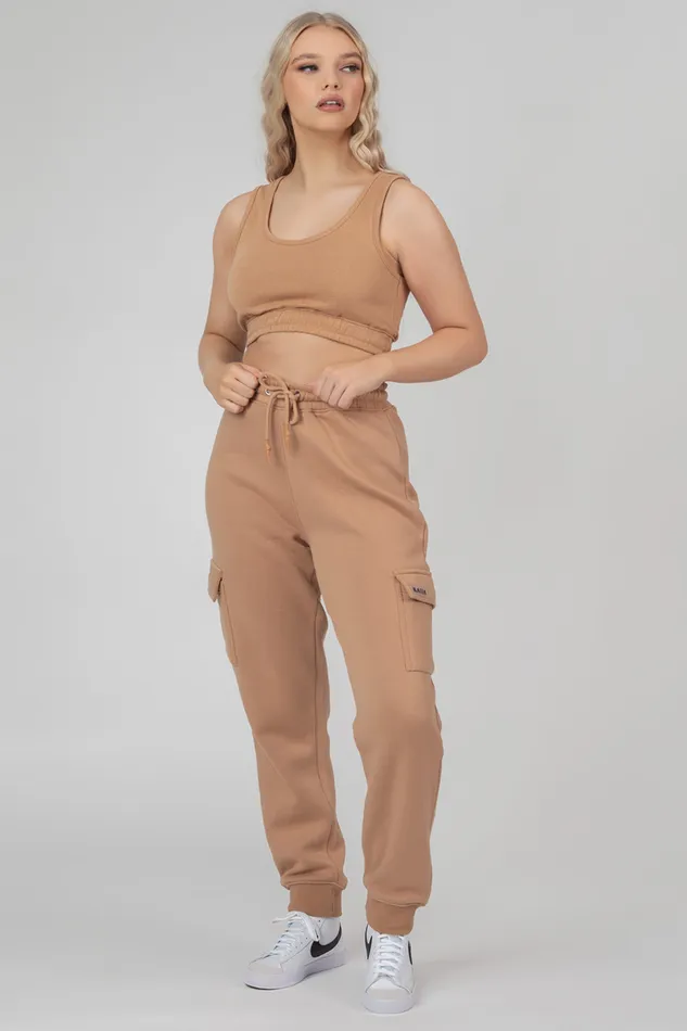 Women Cargo Joggers Biscuit Kaiia Brown Public Desire Jogger and Leggings