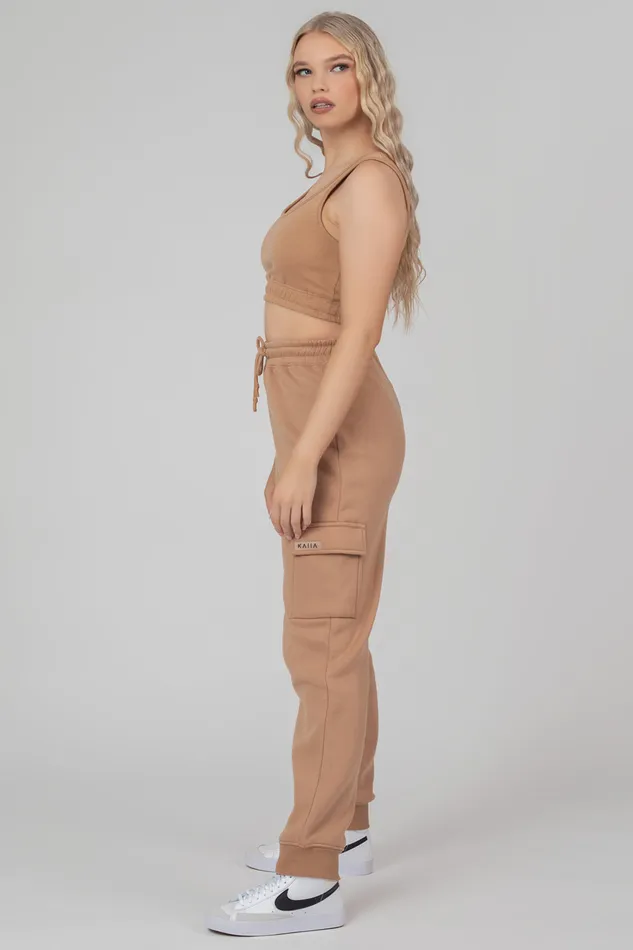 Women Cargo Joggers Biscuit Kaiia Brown Public Desire Jogger and Leggings