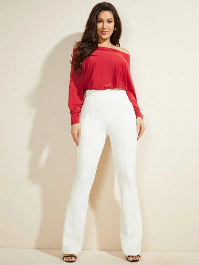 Women Carter OfftheShoulder Bodysuit Samba Red Vibes Marciano Tops And Sweaters Women Carter OfftheShoulder Bodysuit Samba Red Vibes Marciano Tops And Sweaters