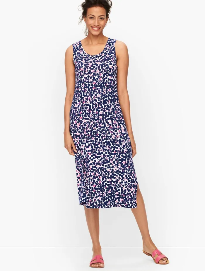 Women Casual Talbots Twist Back Midi Dress Whitegardenia