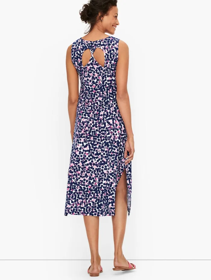 Women Casual Talbots Twist Back Midi Dress Whitegardenia