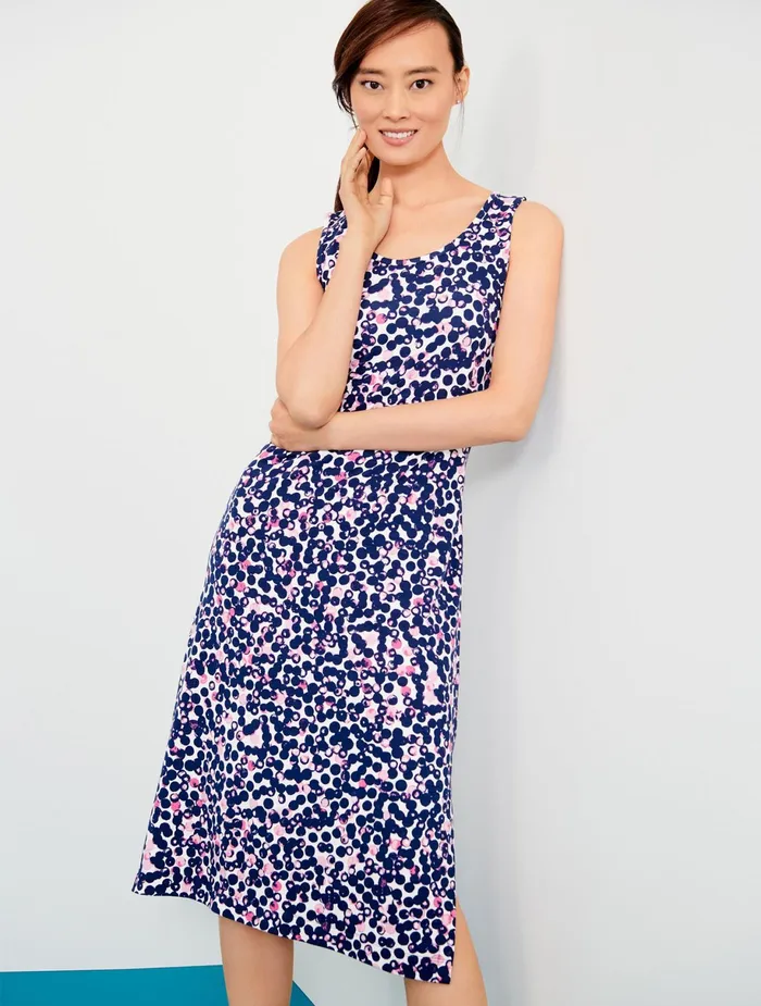 Women Casual Talbots Twist Back Midi Dress Whitegardenia