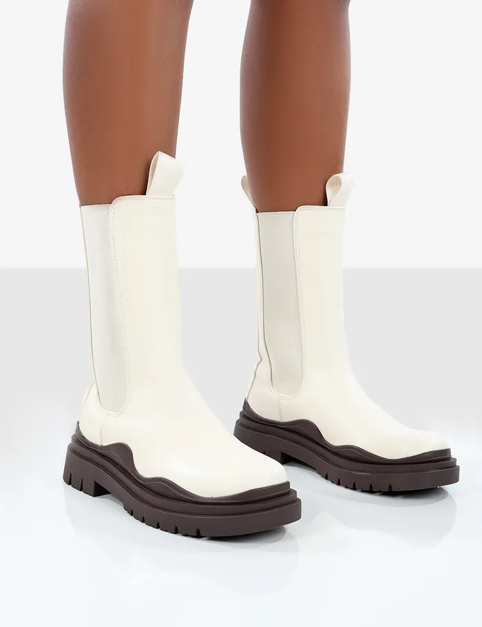 Women Cherry Off Chunky Sole Chelsea Ankle Boots White Public Desire Ankle Boots Women Cherry Off Chunky Sole Chelsea Ankle Boots White Public Desire Ankle Boots