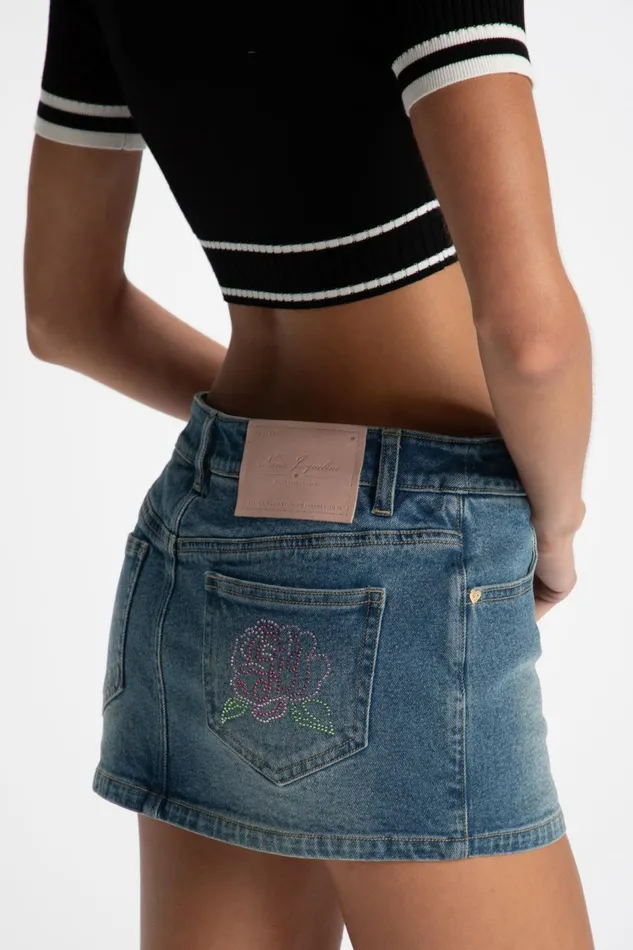Women Chloe Rose Denim Mini Skirt Nana Jacqueline Skirts