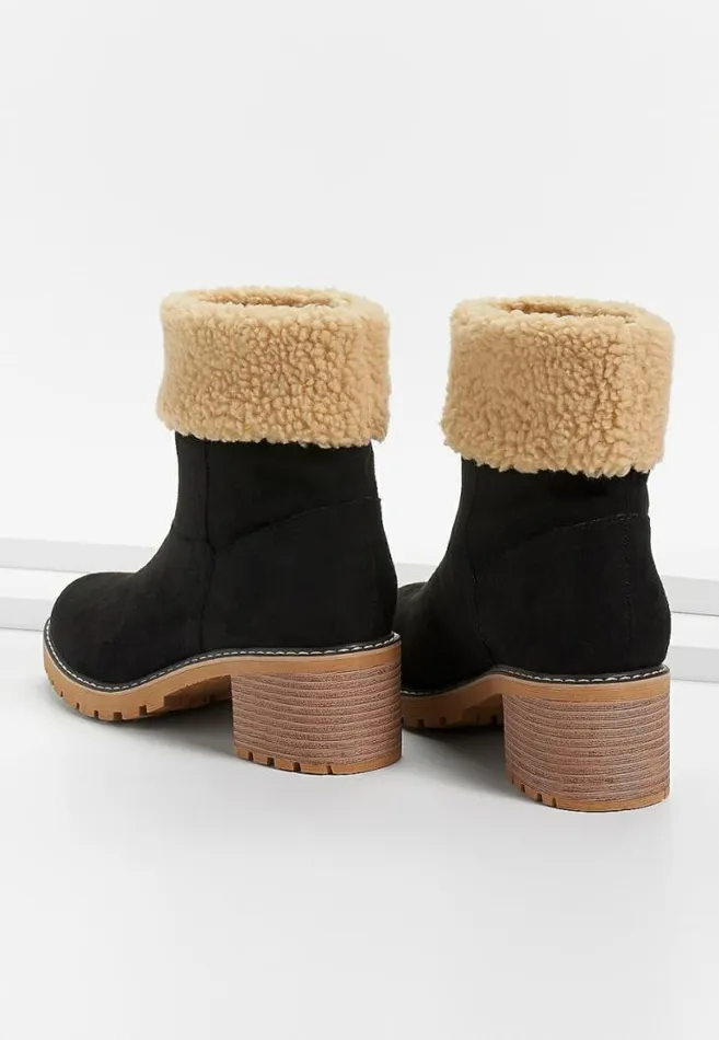 Women Christa Sherpa Collar Pull On Ankle Bootie Maurices Boots