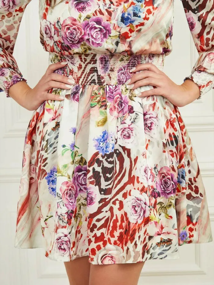 Women Clelia Dress Rose Shadow Print Marciano Dresses Women Clelia Dress Rose Shadow Print Marciano Dresses