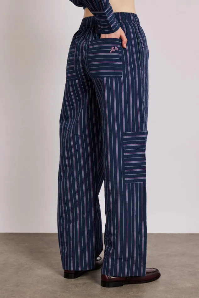 Women Coords Damson Madder Harrison Trousers 8211 Navy Stripe
