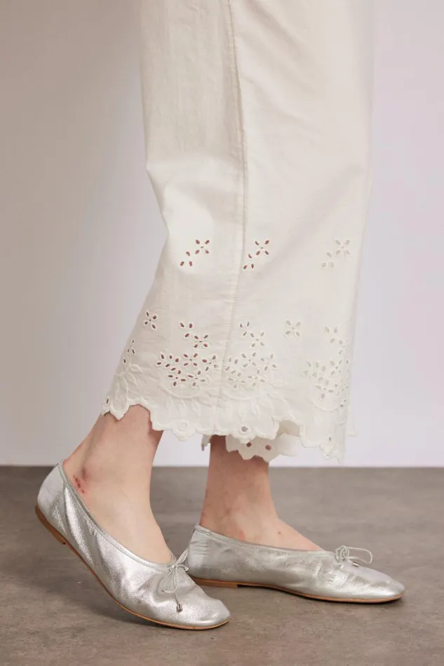 Women Coords Damson Madder Lana Trousers 8211 White Broderie