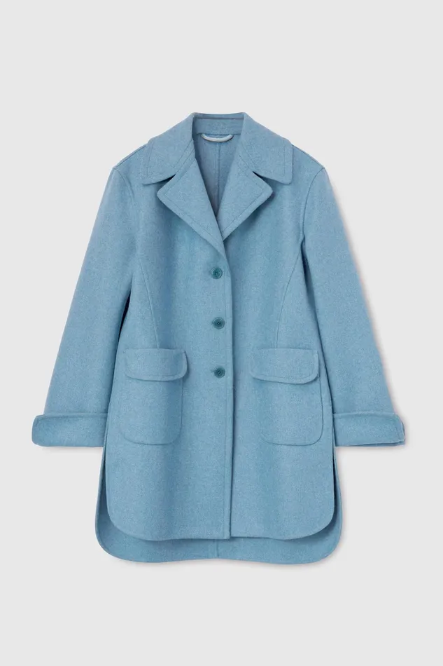 Women Coats and Down Jackets Ermanno Scervino Designer Singlebreasted Coat In Wool Blend 8211 Ermanno Scervino Light Blue