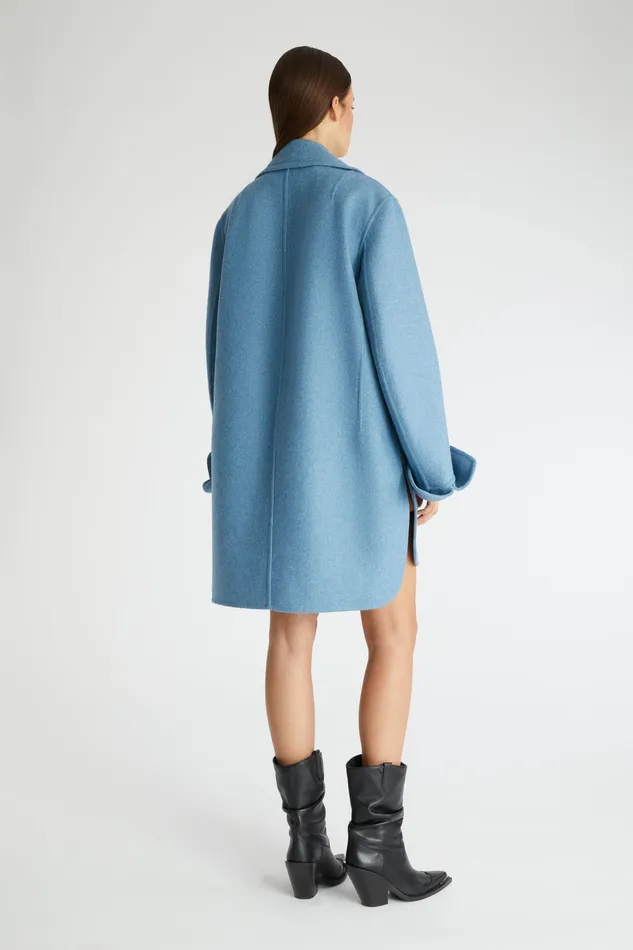 Women Coats and Down Jackets Ermanno Scervino Designer Singlebreasted Coat In Wool Blend 8211 Ermanno Scervino Light Blue