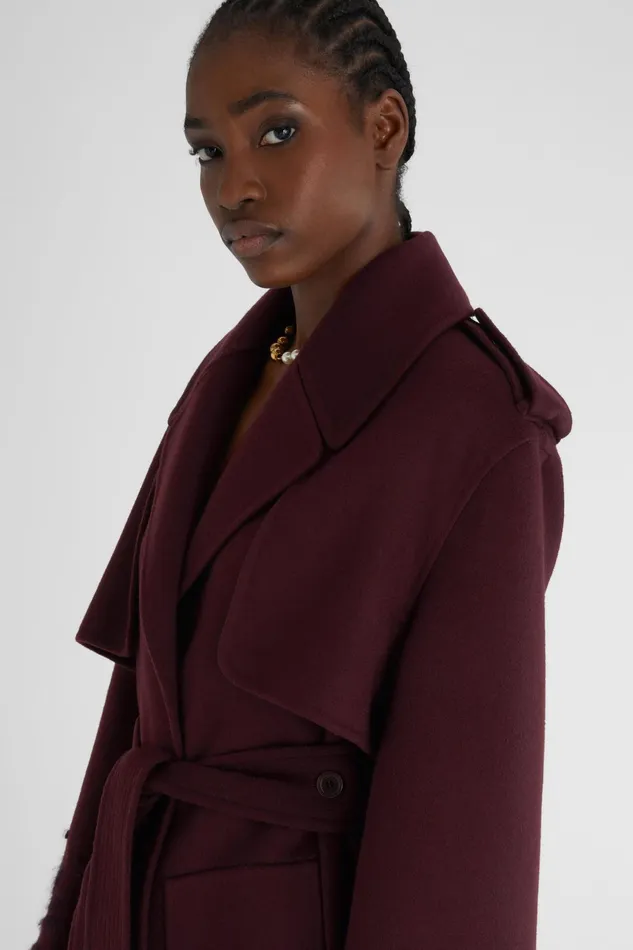 Women Coats and Down Jackets Ermanno Scervino Trench Coat With Handmade Embroidery