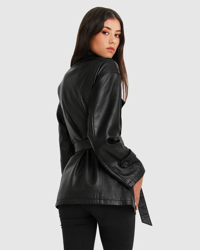 Women Coats and Jackets Belle and Bloom BFF Belted Leather Jacket