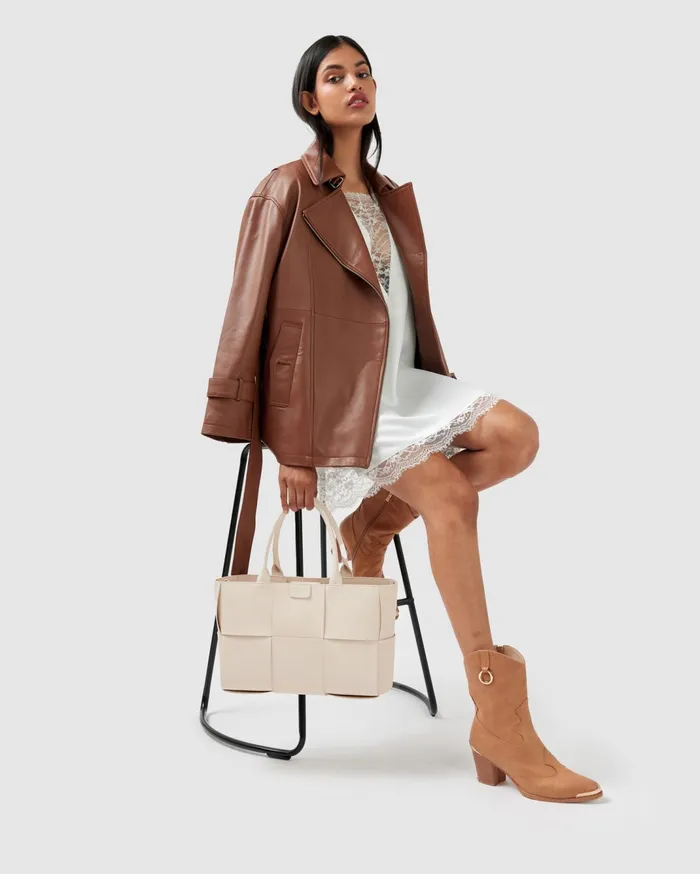 Women Coats and Jackets Belle and Bloom BFF Belted Leather Jacket 8211 Brown