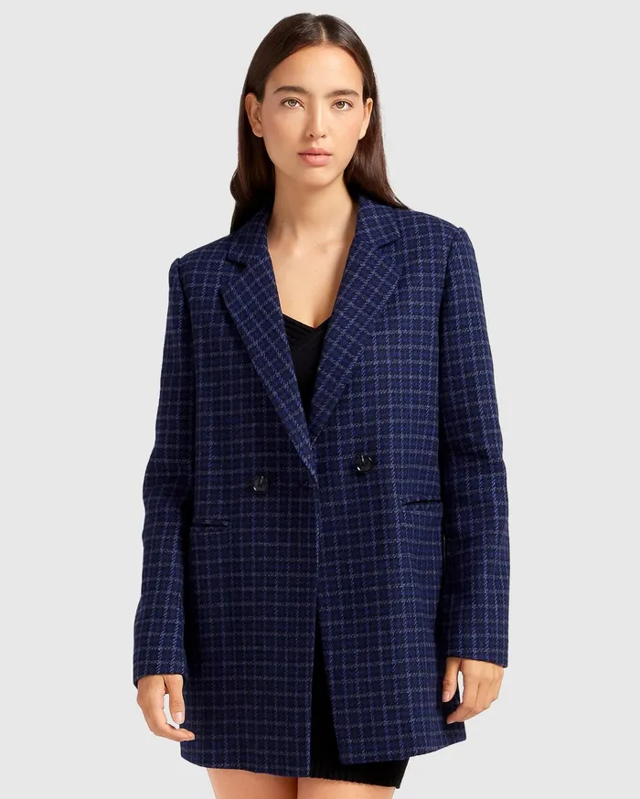 Women Coats and Jackets Belle and Bloom Cambridge Oversized Wool Blazer 8211 Blue