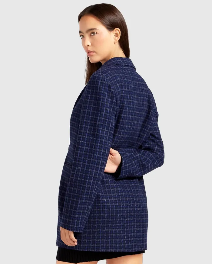 Women Coats and Jackets Belle and Bloom Cambridge Oversized Wool Blazer 8211 Blue