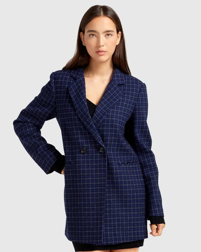 Women Coats and Jackets Belle and Bloom Cambridge Oversized Wool Blazer 8211 Blue