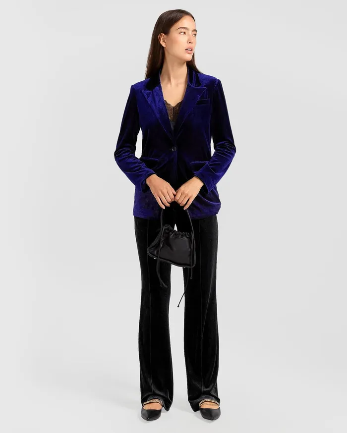 Women Coats and Jackets Belle and Bloom Eternity Velvet Blazer 8211 Royal Blue