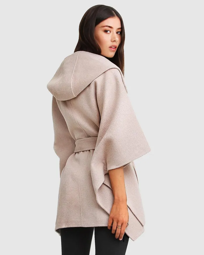 Women Coats and Jackets Belle and Bloom Jackson Landing Wool Blend Cape Coat 8211 Sand