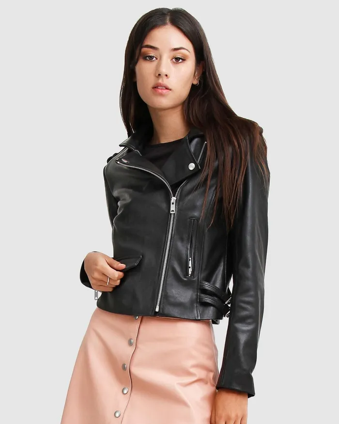 Women Coats and Jackets Belle and Bloom Just Friends Leather Jacket 8211 Black