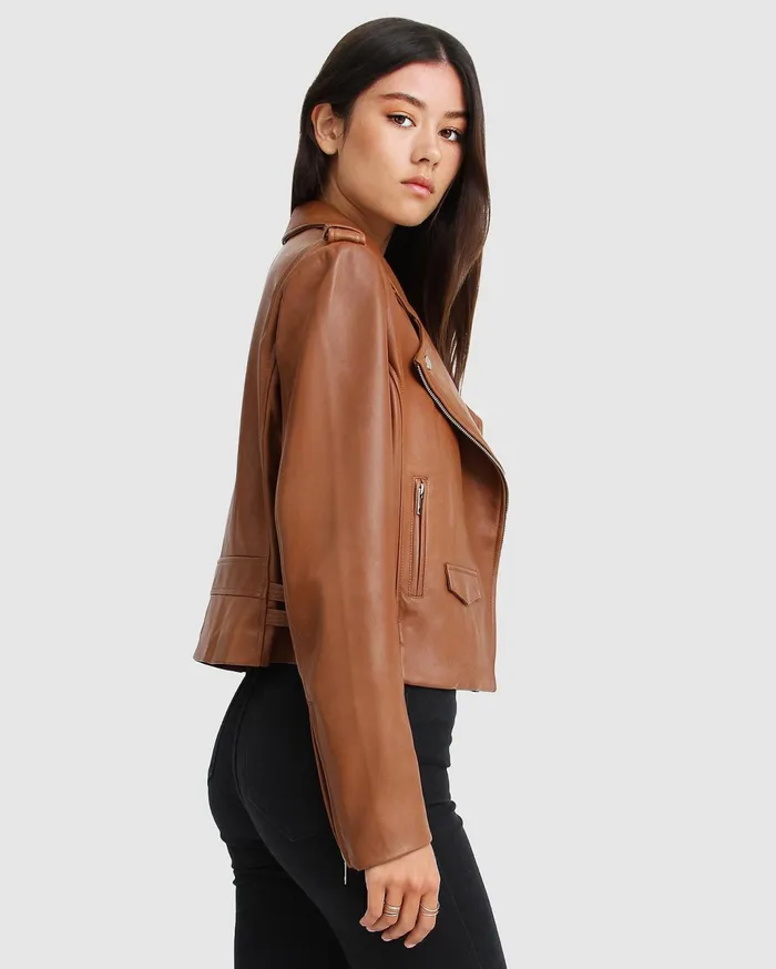 Women Coats and Jackets Belle and Bloom Just Friends Leather Jacket 8211 Brown