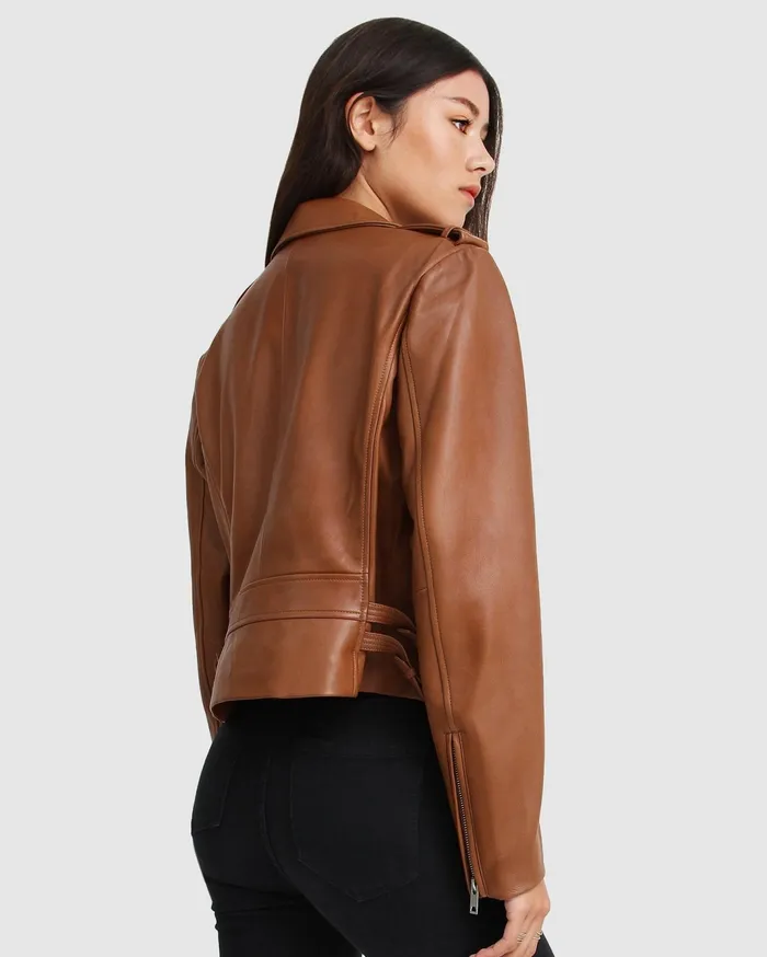 Women Coats and Jackets Belle and Bloom Just Friends Leather Jacket 8211 Brown