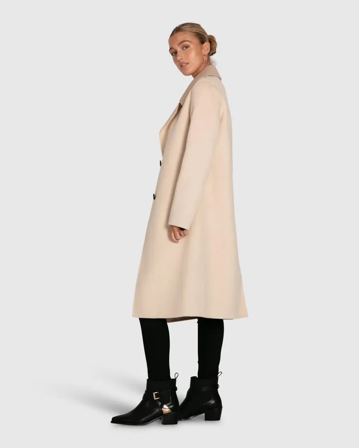 Women Coats and Jackets Belle and Bloom Lexington TwoTone Wool Blend Coat 8211 Beige