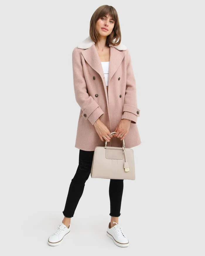 Women Coats and Jackets Belle and Bloom Liberty Sherpa Collar Wool Blend Coat 8211 Blush Women Coats and Jackets Belle and Bloom Liberty Sherpa Collar Wool Blend Coat 8211 Blush