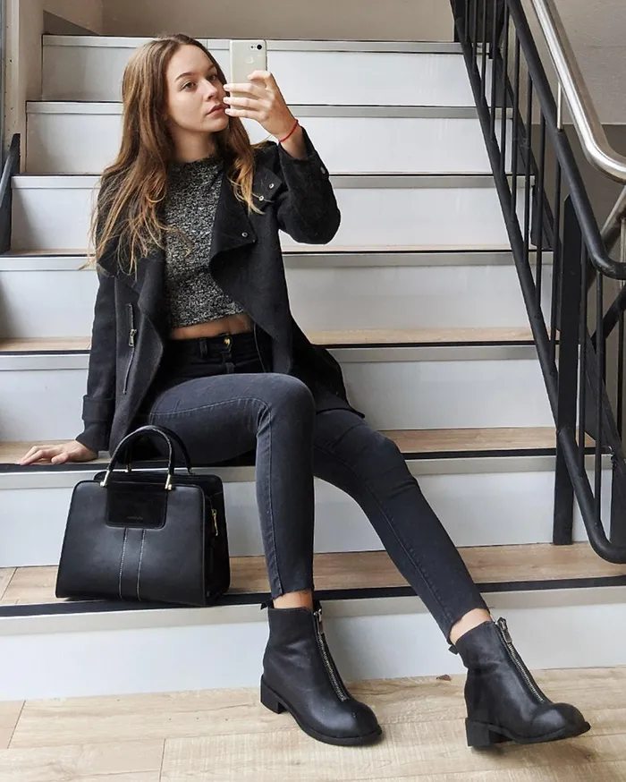 Women Coats and Jackets Belle and Bloom NEW FIT Bad Girl Wool Blend Moto Coat 8211 Black