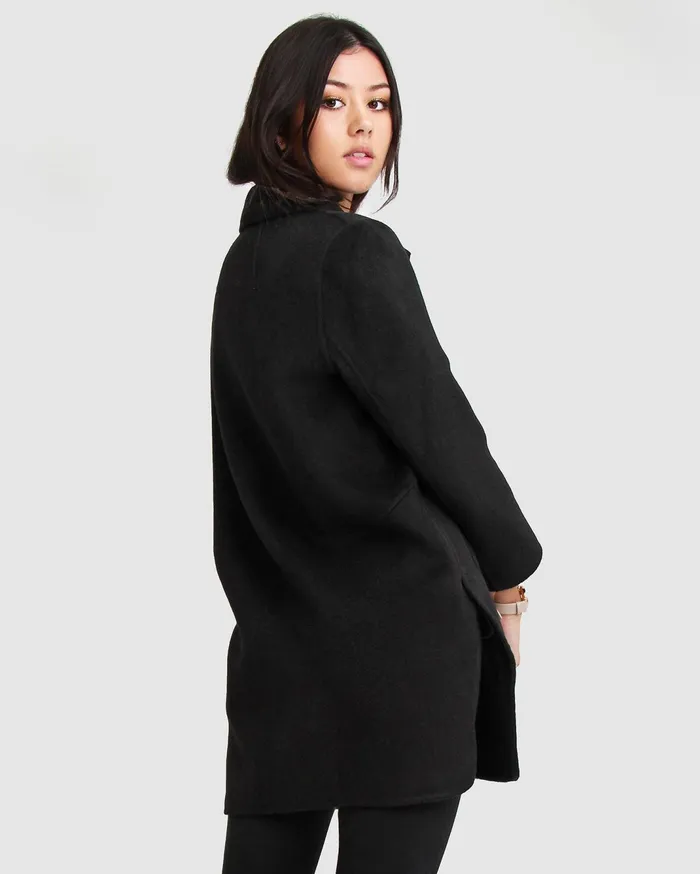 Women Coats and Jackets Belle and Bloom NEW FIT ExBoyfriend Wool Blend Oversized Jacket 8211 Black