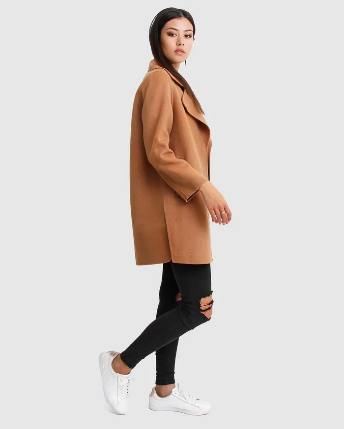 Women Coats and Jackets Belle and Bloom NEW FIT ExBoyfriend Wool Blend Oversized Jacket 8211 Camel