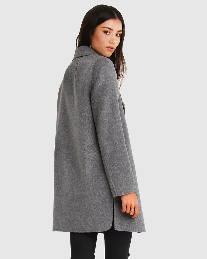 Women Coats and Jackets Belle and Bloom NEW FIT ExBoyfriend Wool Blend Oversized Jacket 8211 Dark Grey